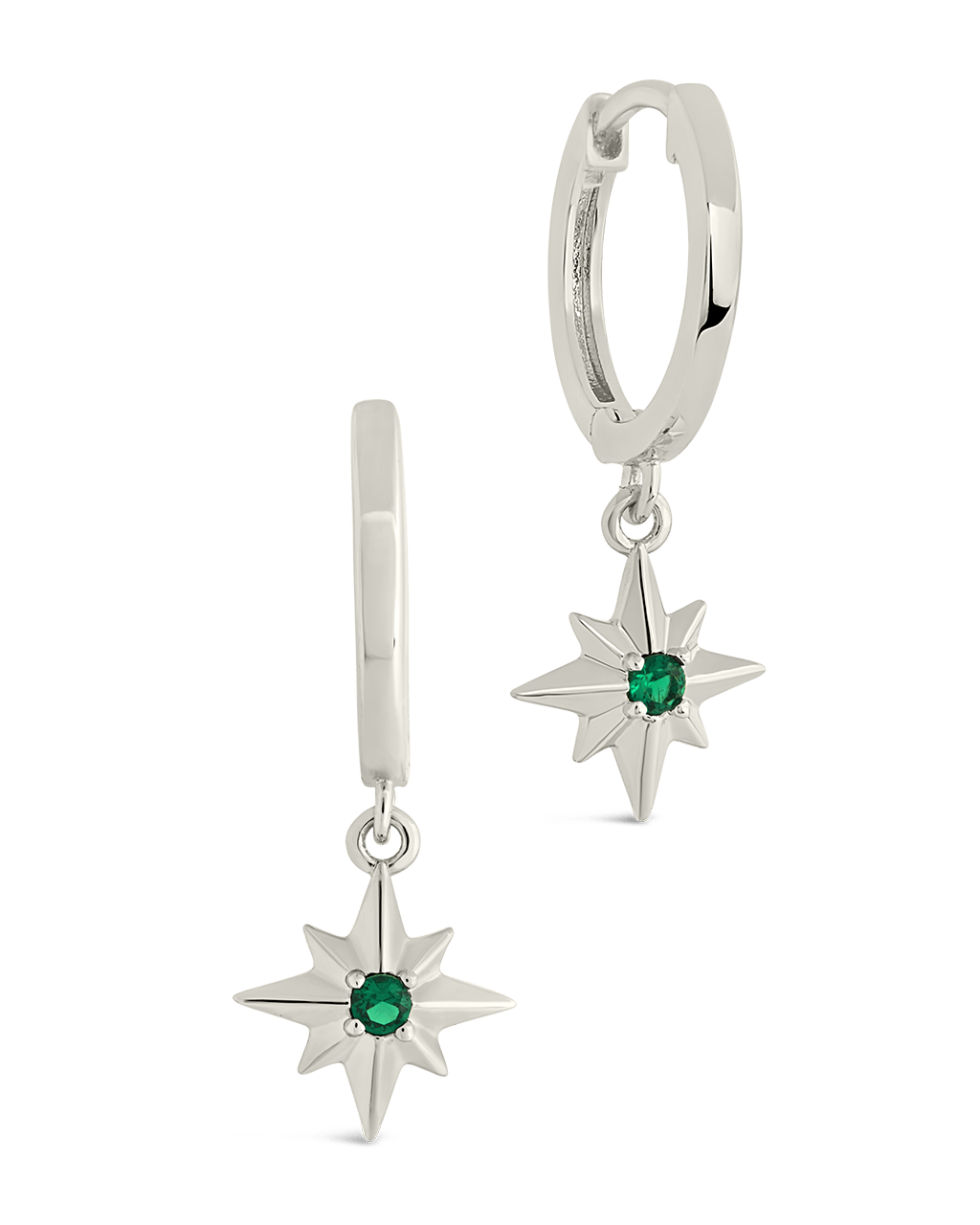 Demi CZ Burst Charm Hoop Earrings - Sterling Forever