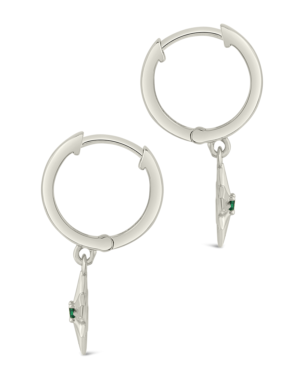 Demi CZ Burst Charm Hoop Earrings