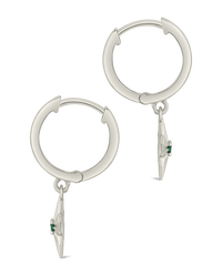 Demi CZ Burst Charm Hoop Earrings - Sterling Forever
