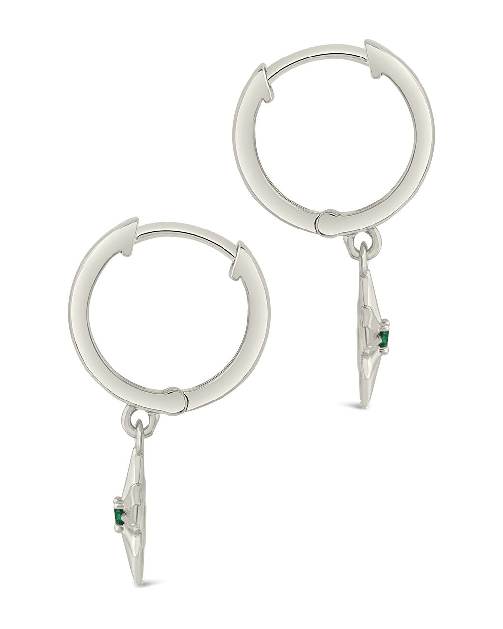 Demi CZ Burst Charm Hoop Earrings - Sterling Forever