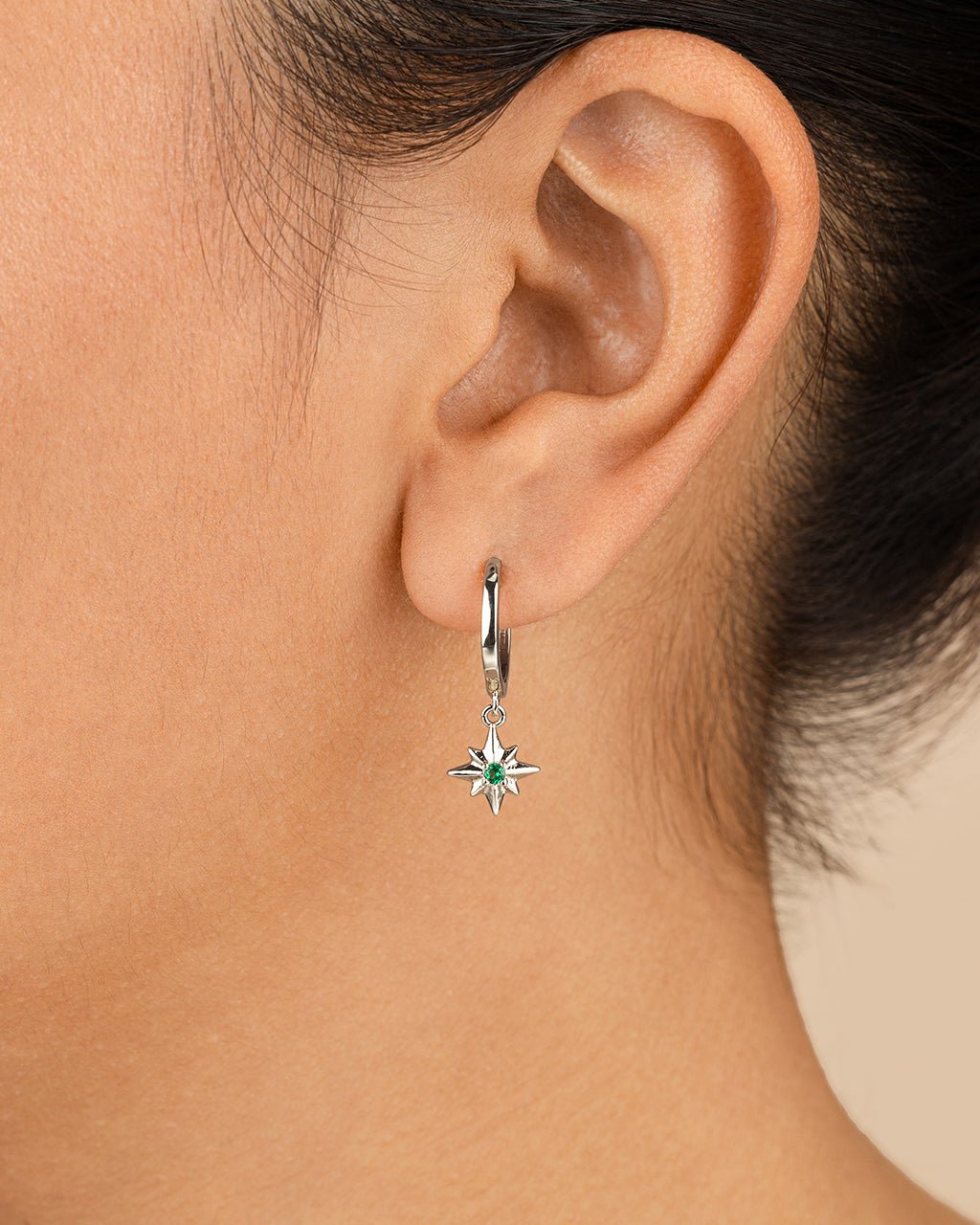 Demi CZ Burst Charm Hoop Earrings - Sterling Forever