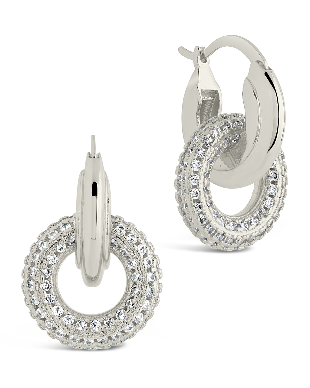 Hunter CZ Interlocking Circle Drop Earrings