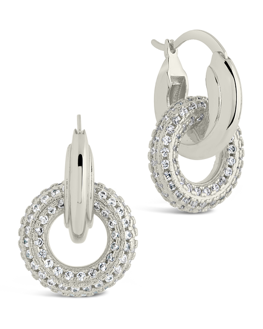 Hunter CZ Interlocking Circle Drop Earrings