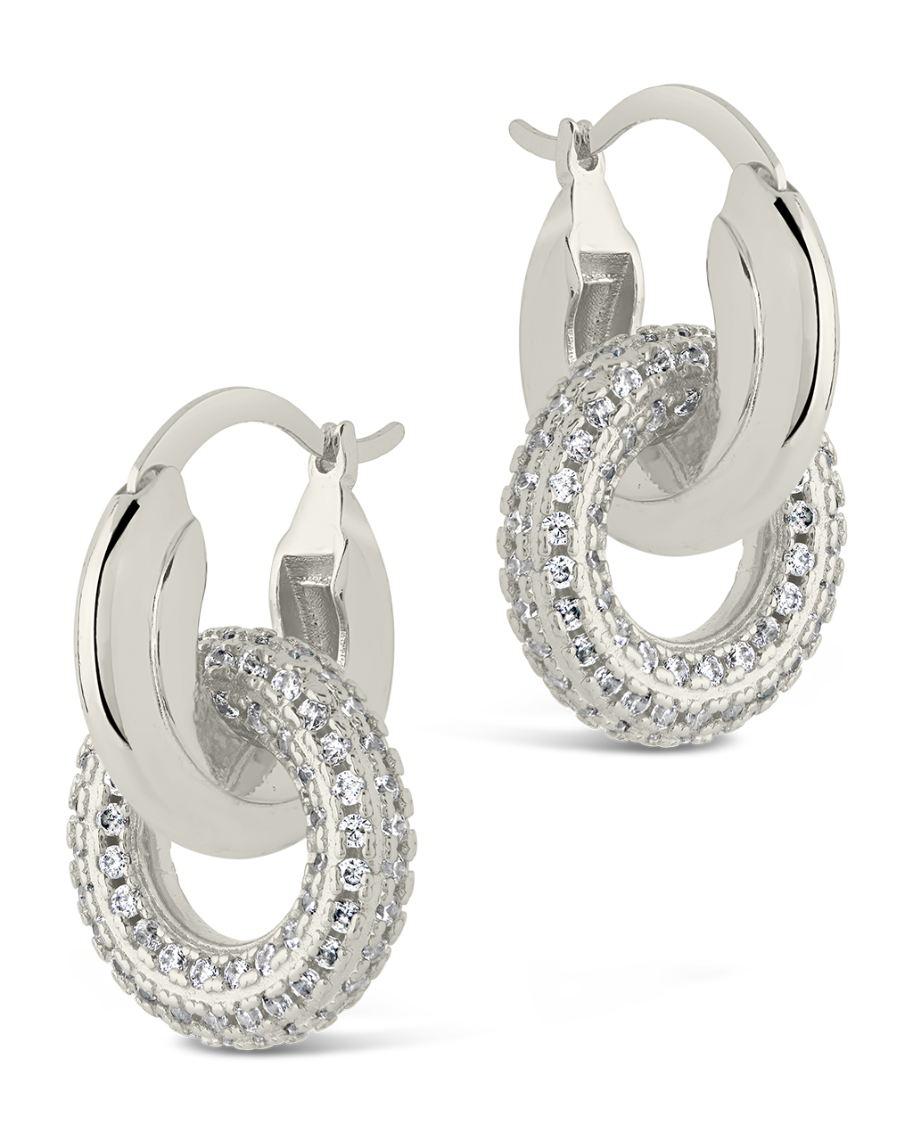 Hunter CZ Interlocking Circle Drop Earrings