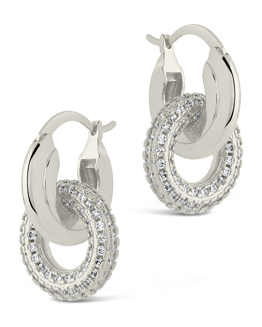 Hunter CZ Interlocking Circle Drop Earrings - Sterling Forever