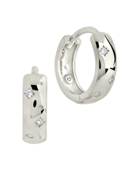 Greer CZ Burst Micro Hoop Earrings - Sterling Forever