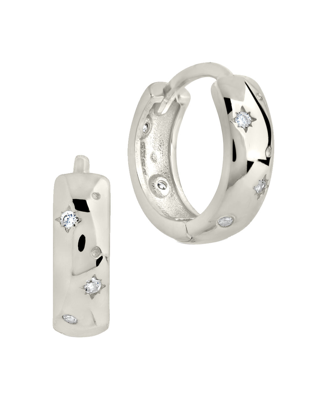 Greer CZ Burst Micro Hoop Earrings - Sterling Forever