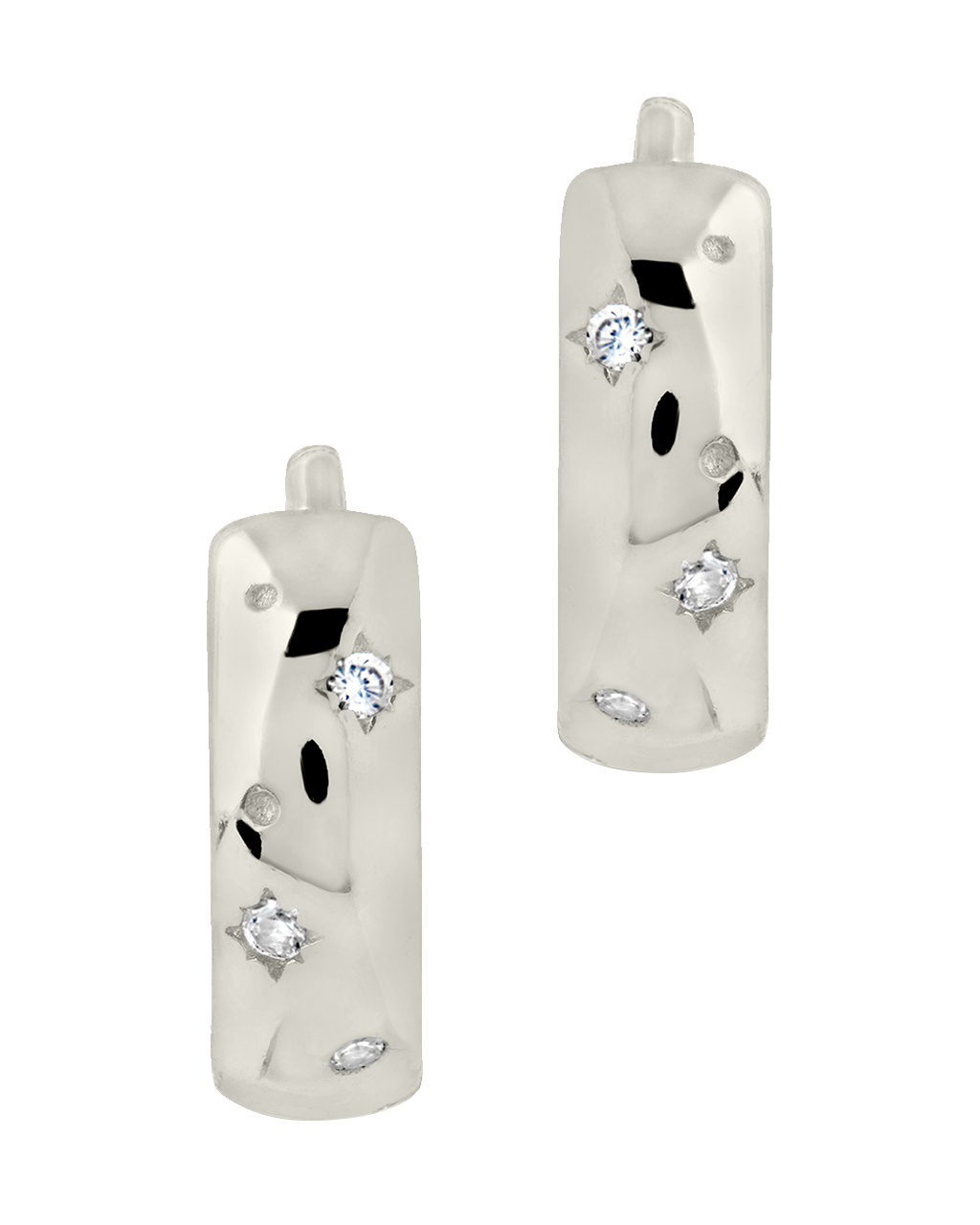 Greer CZ Burst Micro Hoop Earrings