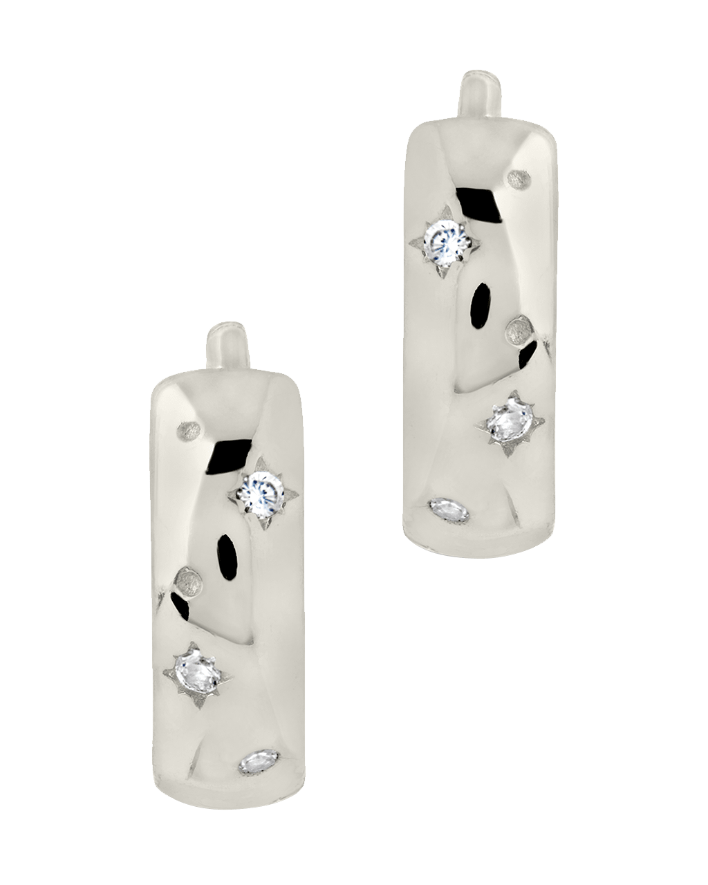 Greer CZ Burst Micro Hoop Earrings - Sterling Forever