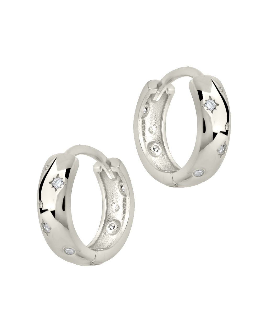 Greer CZ Burst Micro Hoop Earrings - Sterling Forever
