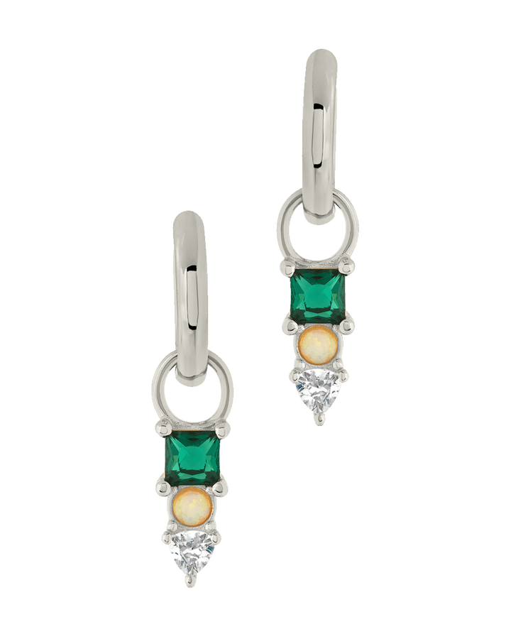 Harmony CZ & Opal Charm Hoop Earrings