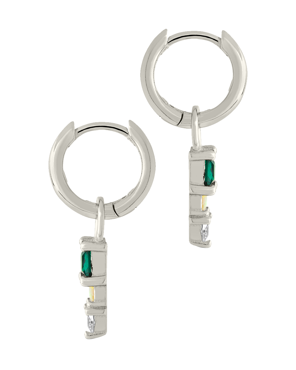 Harmony CZ & Opal Charm Hoop Earrings