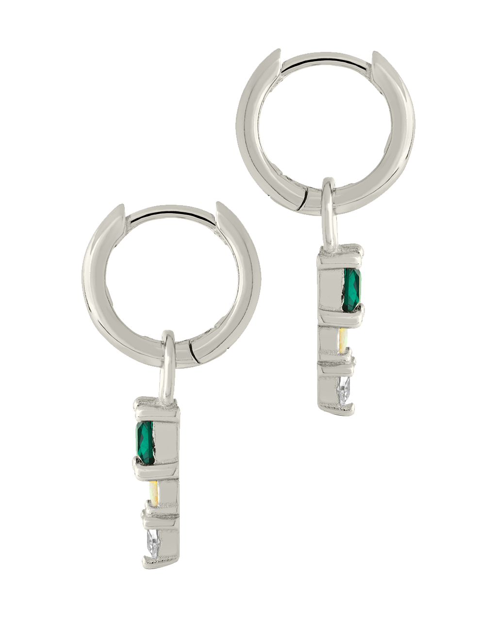Harmony CZ & Opal Charm Hoop Earrings - Sterling Forever