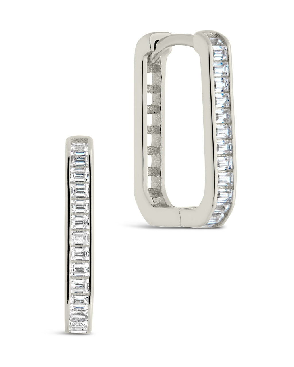Piper CZ Rectangle Hoop Earrings