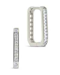 Piper CZ Rectangle Hoop Earrings - Sterling Forever