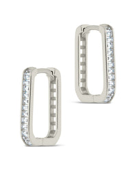 Piper CZ Rectangle Hoop Earrings - Sterling Forever