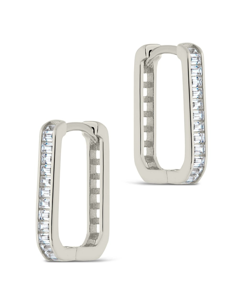 Piper CZ Rectangle Hoop Earrings - Sterling Forever