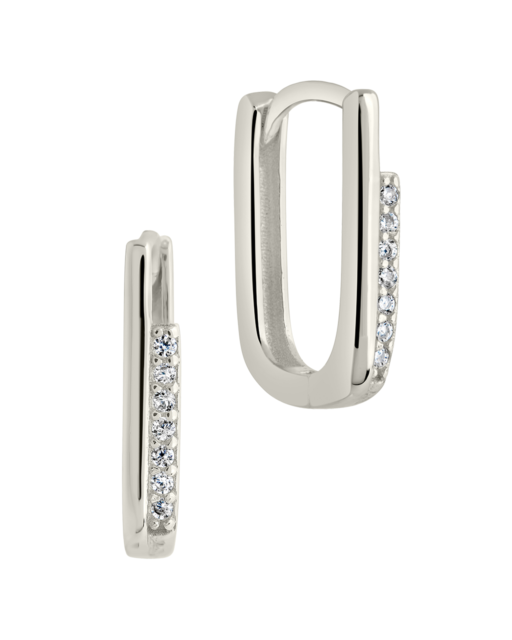 Nadine CZ Rectangle Hoop Earrings