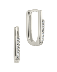 Nadine CZ Rectangle Hoop Earrings - Sterling Forever