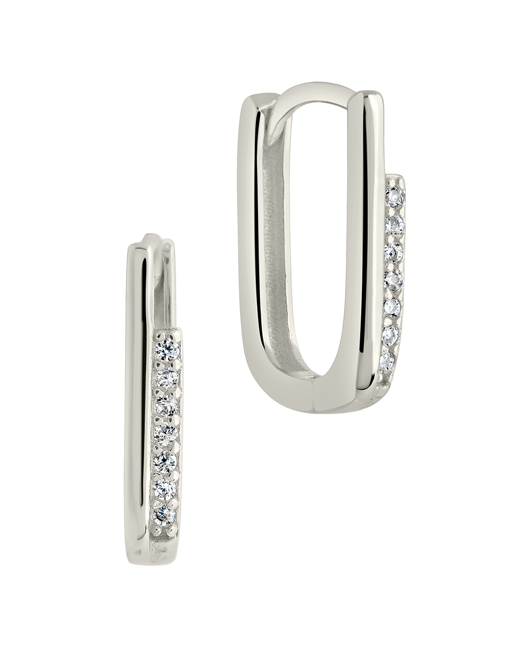 Nadine CZ Rectangle Hoop Earrings - Sterling Forever