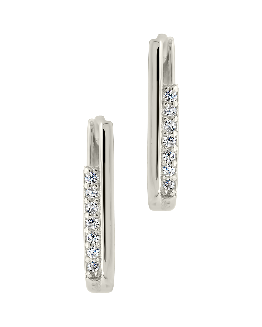 Nadine CZ Rectangle Hoop Earrings