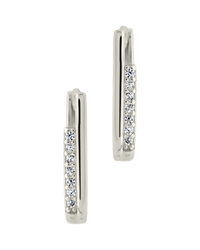 Nadine CZ Rectangle Hoop Earrings - Sterling Forever