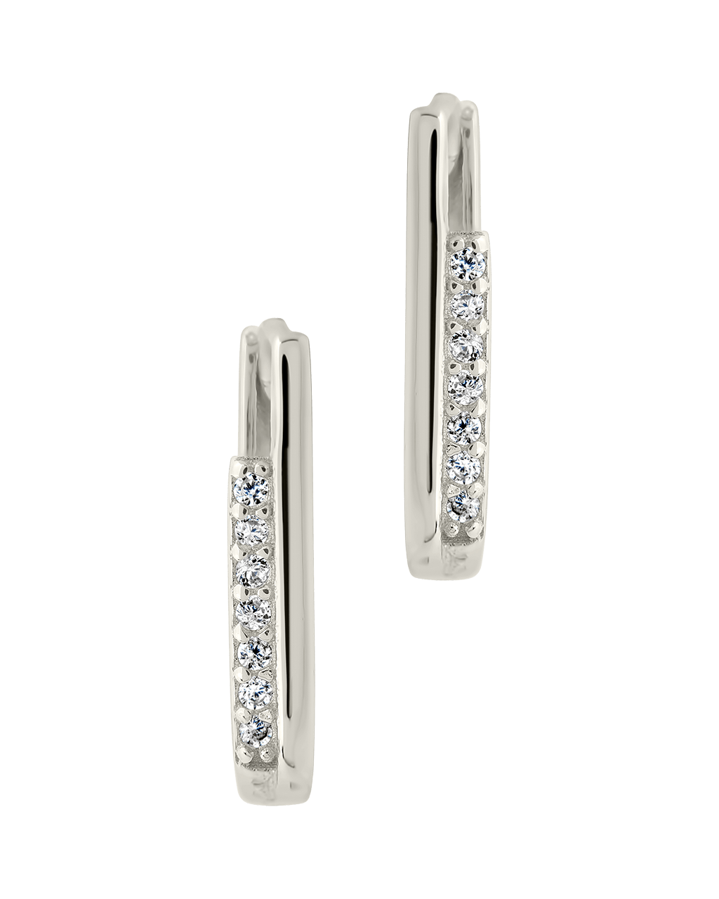 Nadine CZ Rectangle Hoop Earrings - Sterling Forever