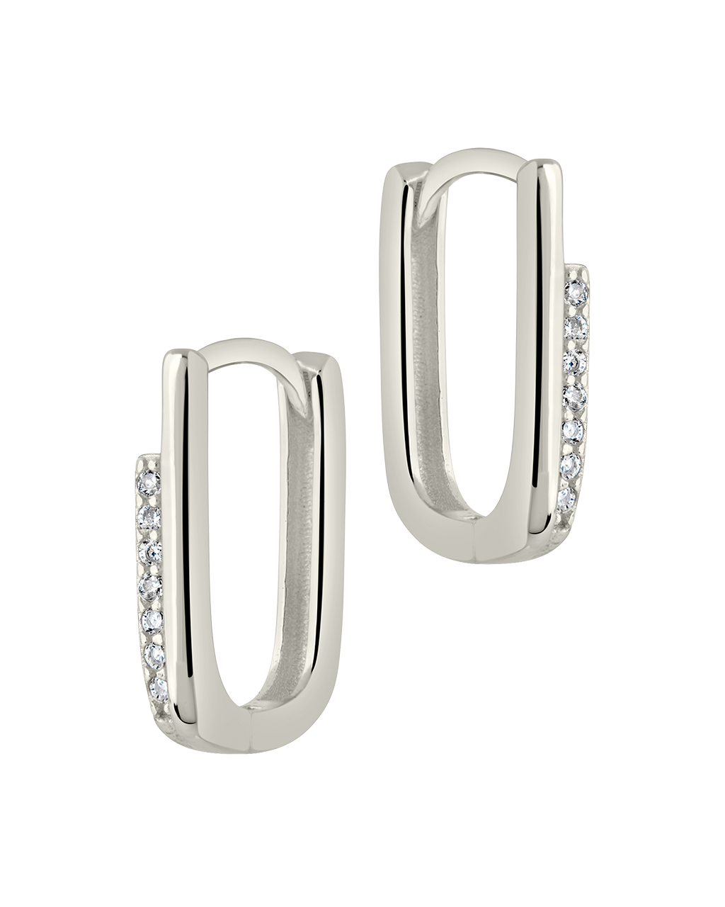 Nadine CZ Rectangle Hoop Earrings