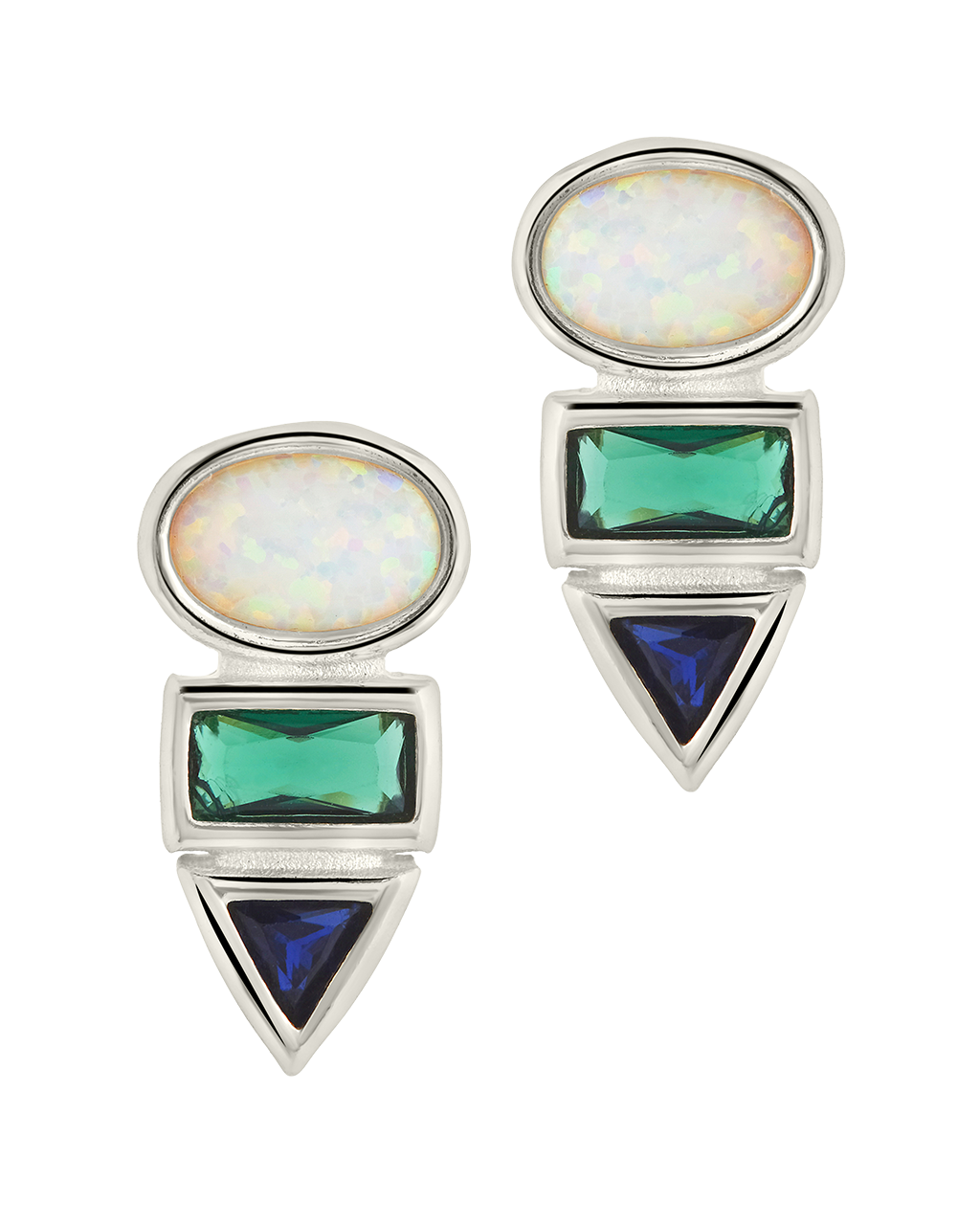 Lana Opal & CZ Drop Stud Earrings