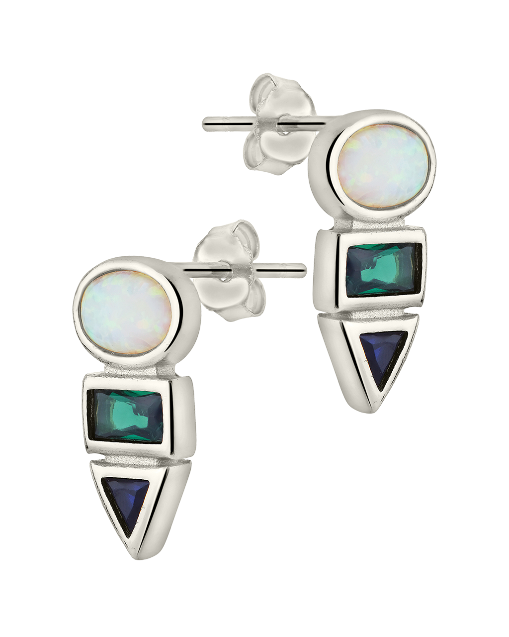 Lana Opal & CZ Drop Stud Earrings