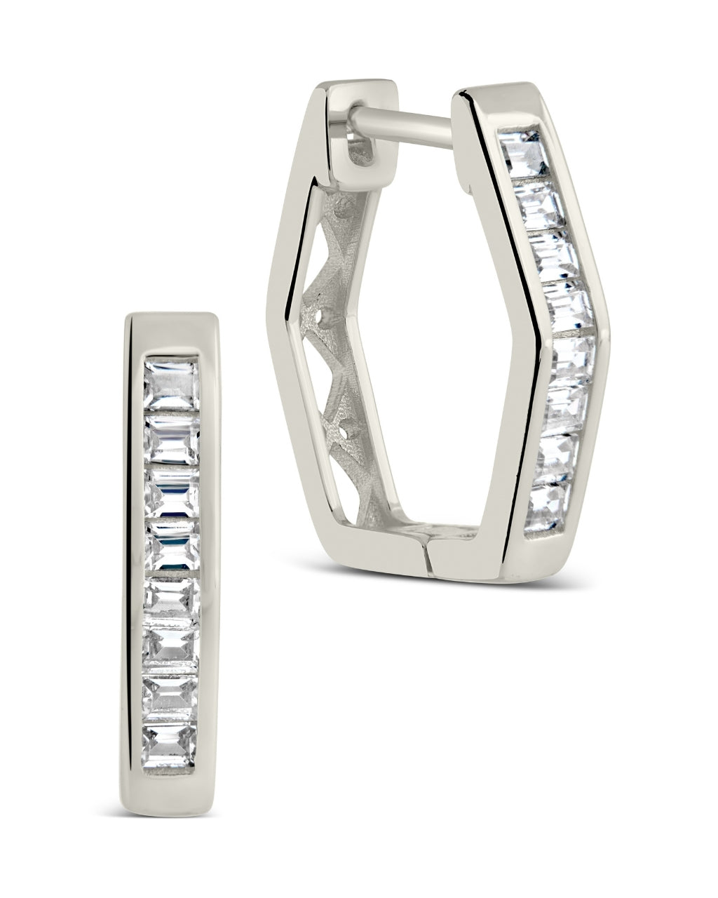 Dani CZ Geometric Micro Hoop Earrings