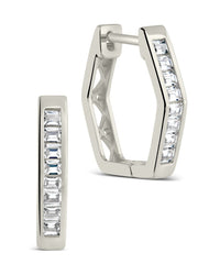 Dani CZ Geometric Micro Hoop Earrings - Sterling Forever