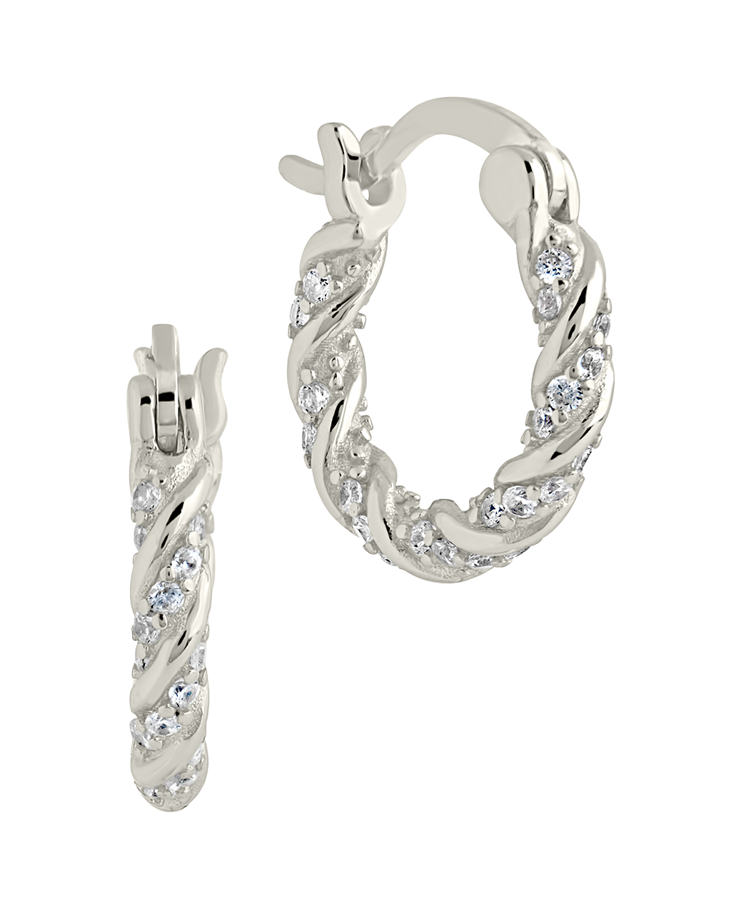 Ruthie CZ Twist Hoop Earrings