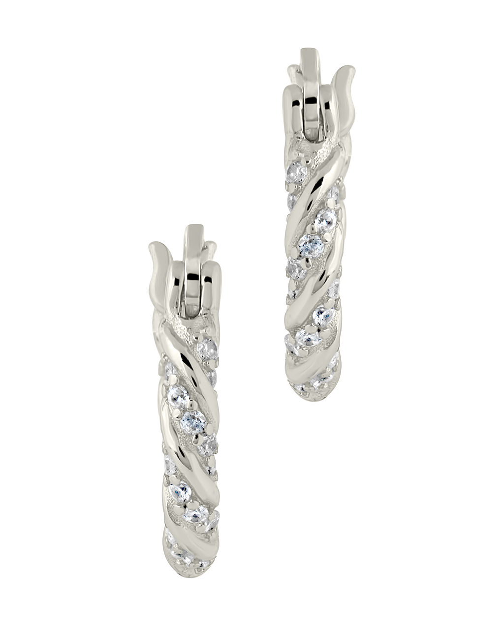 Ruthie CZ Twist Hoop Earrings