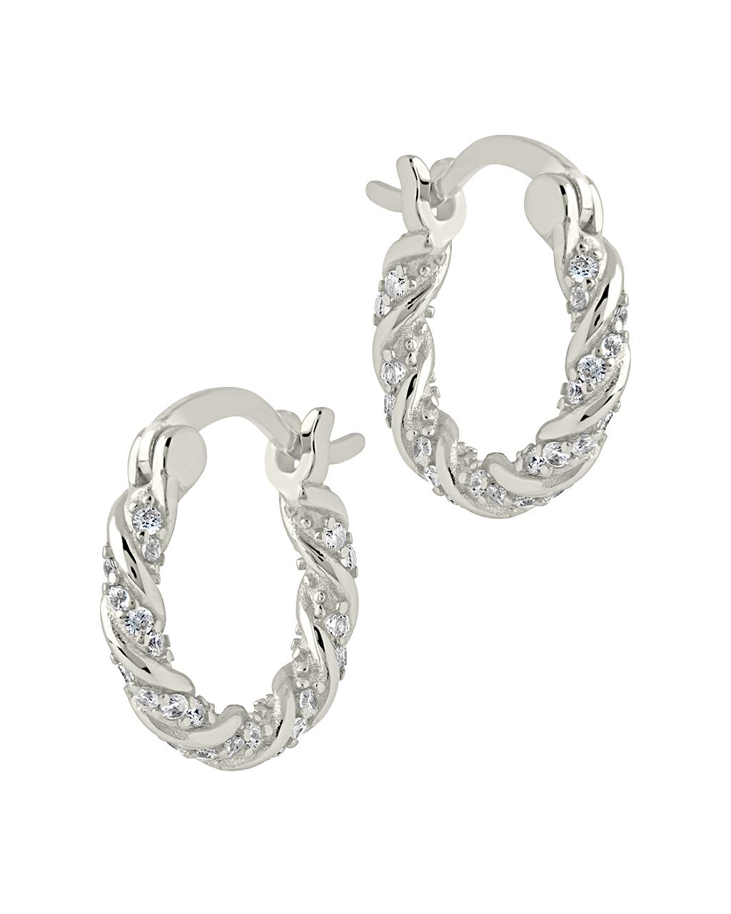 Ruthie CZ Twist Hoop Earrings