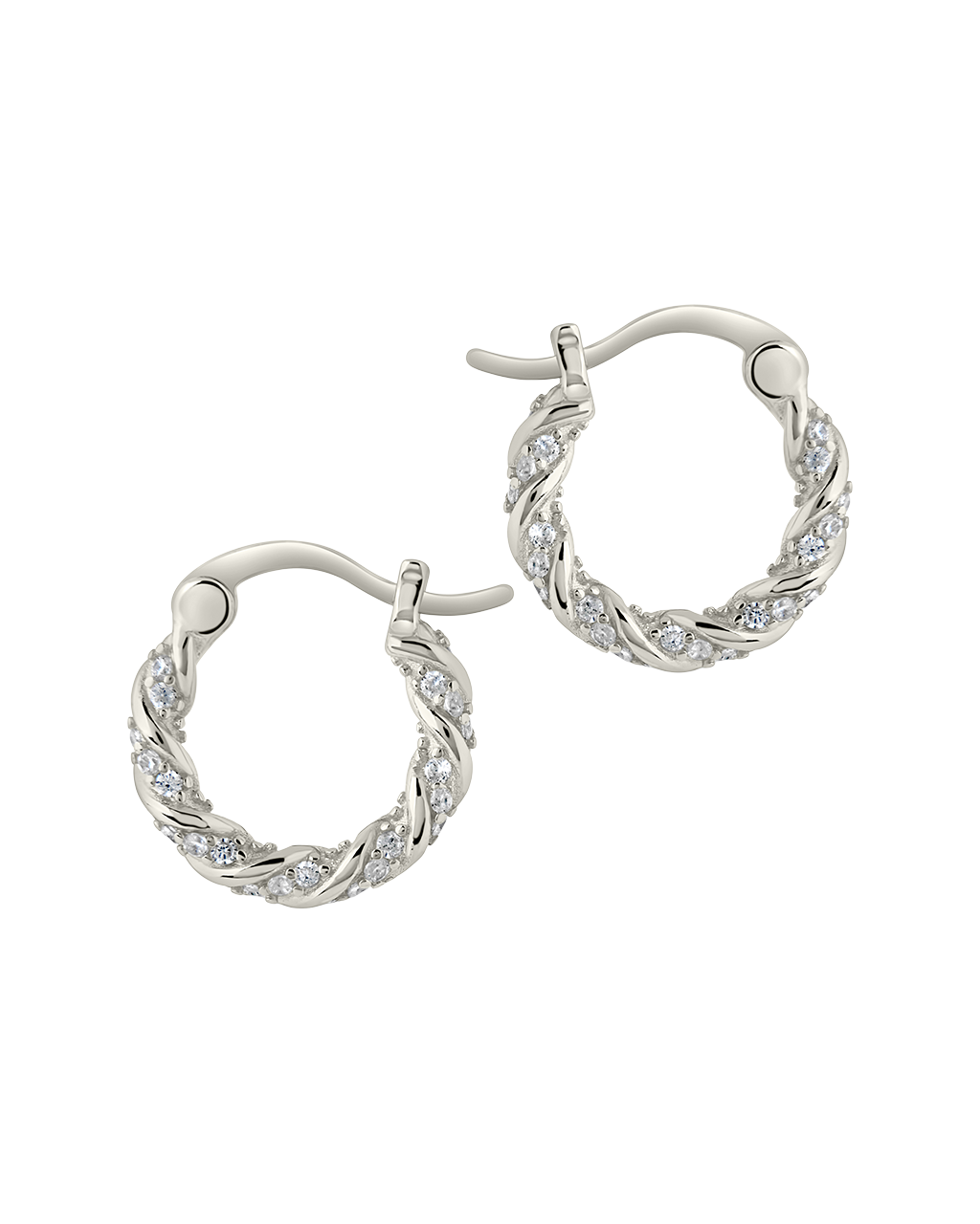 Ruthie CZ Twist Hoop Earrings