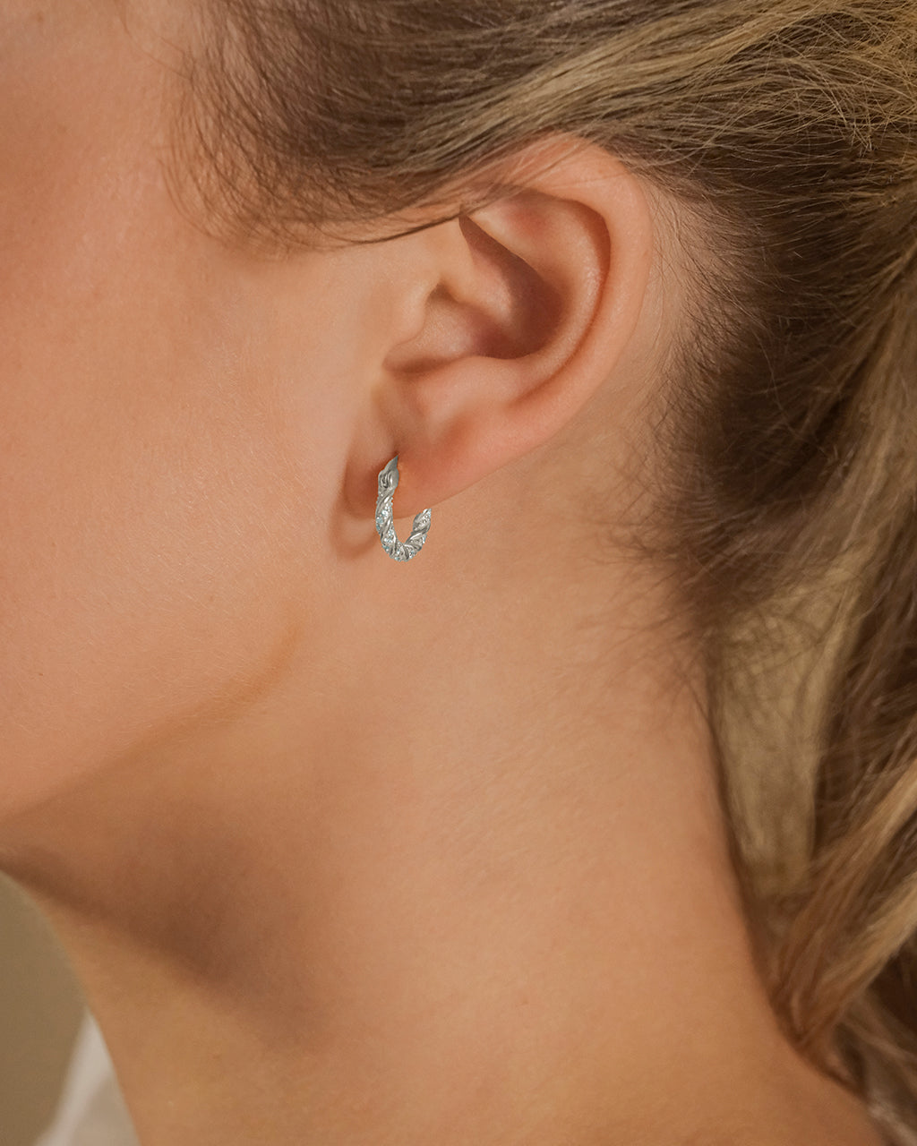 Ruthie CZ Twist Hoop Earrings