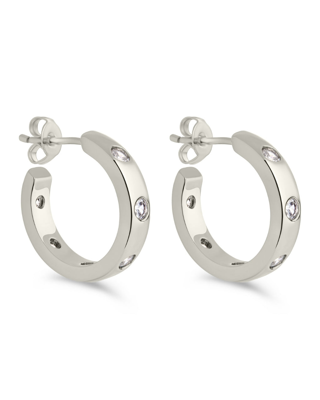 Molly CZ Studded Micro Hoops