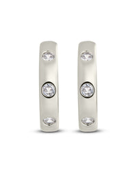 Molly CZ Studded Micro Hoops - Sterling Forever