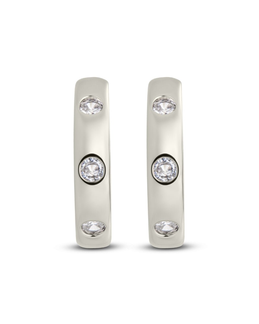 Molly CZ Studded Micro Hoops - Sterling Forever