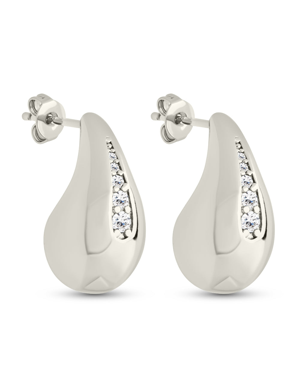 Callie CZ Teardrop Polished Earring