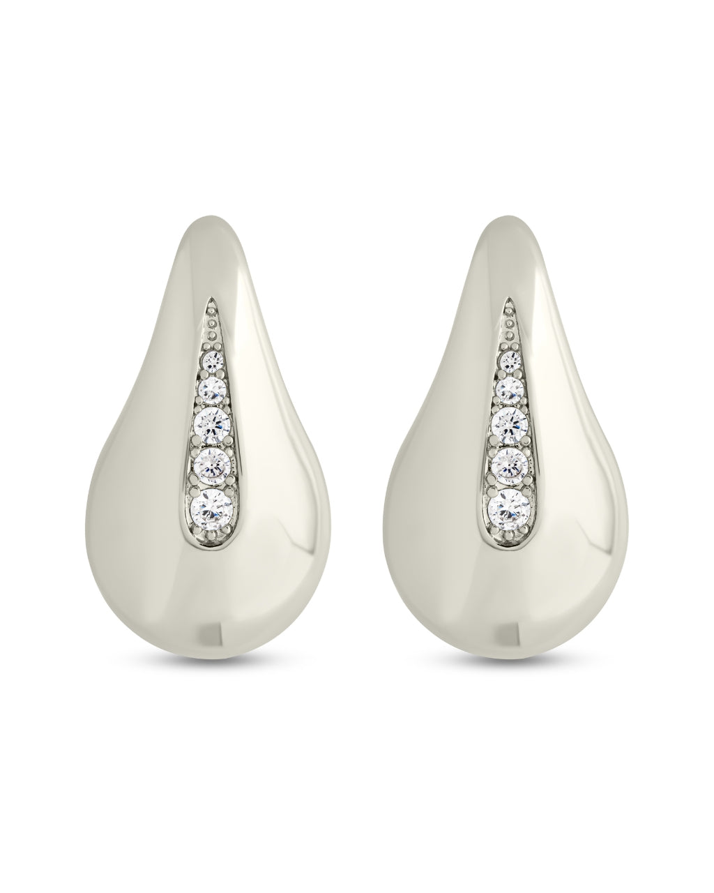 Callie CZ Teardrop Polished Earring