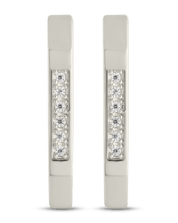Aria Geometric CZ Micro Hoop Earrings - Sterling Forever
