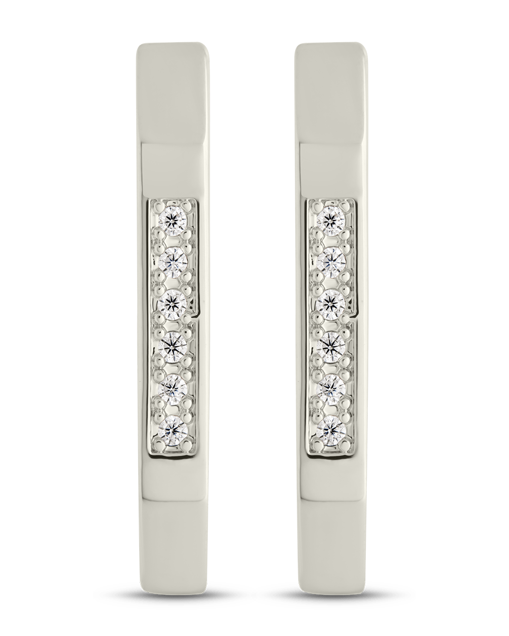Aria Geometric CZ Micro Hoop Earrings - Sterling Forever