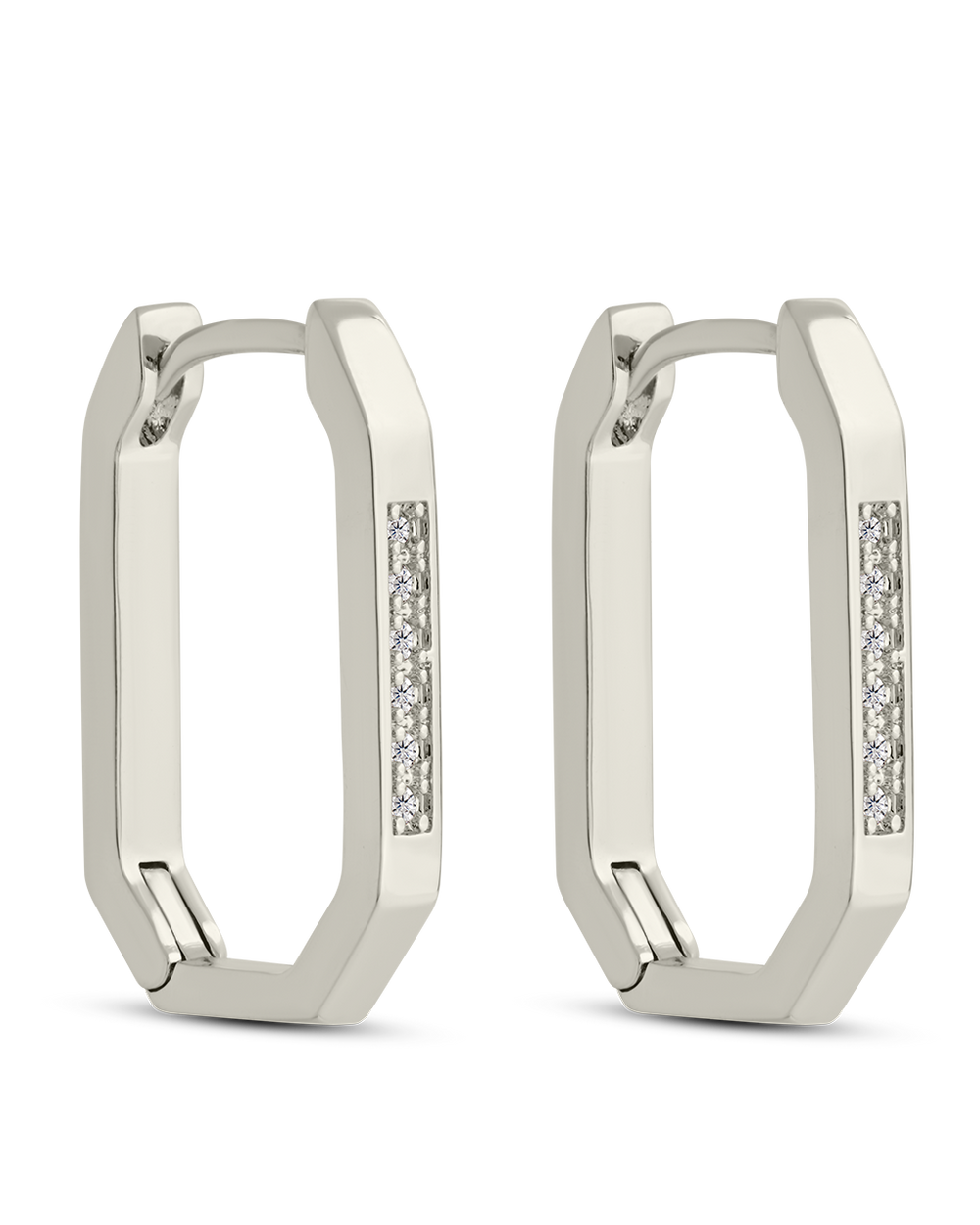 Aria Geometric CZ Micro Hoop Earrings