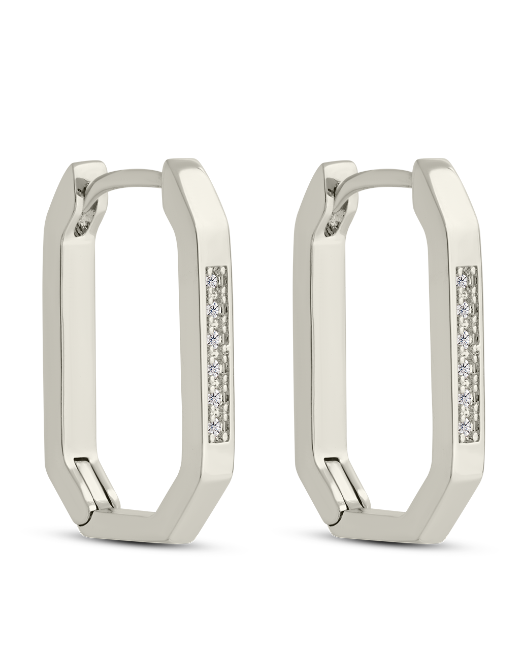 Aria Geometric CZ Micro Hoop Earrings