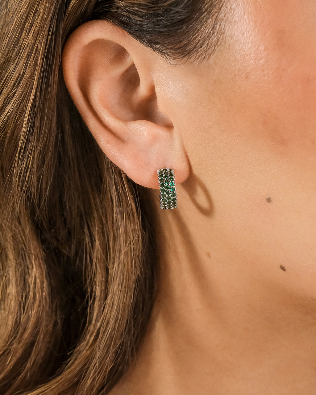 Elora Rainbow CZ Hoop Earrings