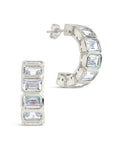 Nyssa Bezel CZ Station Hoop Earrings - Sterling Forever