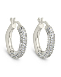 Cordelia CZ Studded Hoop Earrings - Sterling Forever