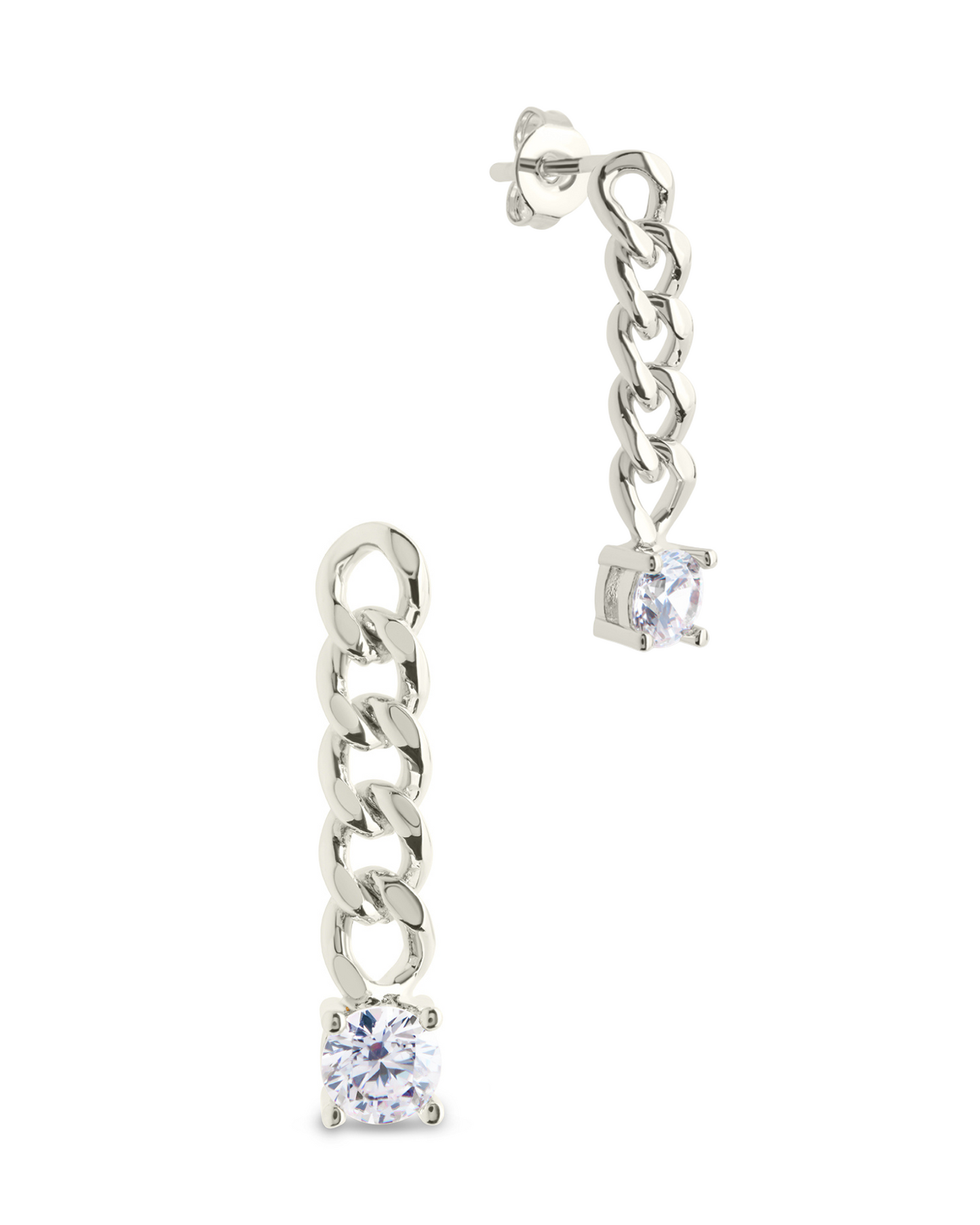 Phoebe CZ Chain Link Drop Stud Earrings